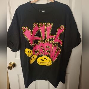 Kill Crew Black Oversized Happy Pills Tee with Graphic Logo